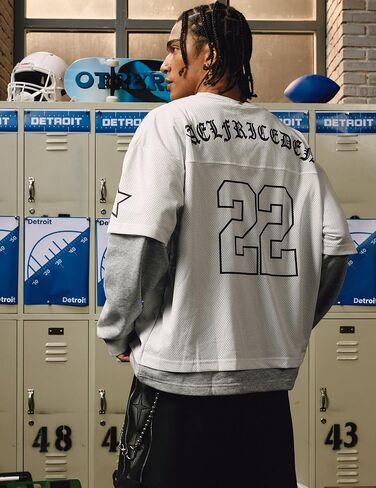 Aelfric Eden Mens Jersey Derts رقم طباعة رقم Tees للجنسين الرسوم المتضخم in Kuwait