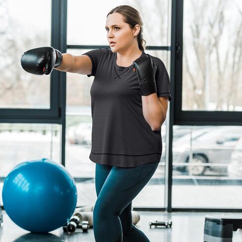 Coume 3 Pack Women's Plus Size Workout Tops Short Sleeve Loose Fit Crew Neck Shirts Quick Dry Gym Clothes in Kuwait