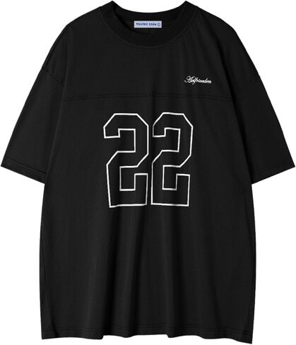 Aelfric Eden Mens Jersey Shirts Mesh Print Number Tees Unisex Oversized Graphic Tshirts Streetwear Casual Summer Y2k Tshirt in Saudi Arabia