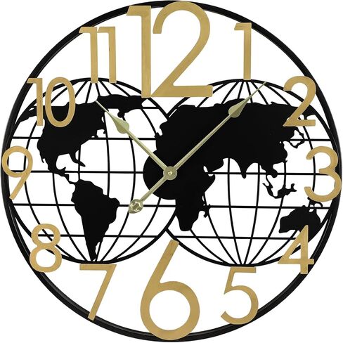 24 Inch Large Farmhouse Wall Clock, Wrought Iron Frame with Warm Gray Finish, Silent Battery Operated Wall Clock for Living Room Kitchen Bedroom in Saudi Arabia