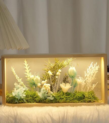 Shadow Box Frame Display Case with Led Light, Wooden Dried Flower Frame, 3D Picture Frame, Shadow Box Display Case Box for Memorabilia, Baby Items, Crafts, Tickets and Photos in Kuwait