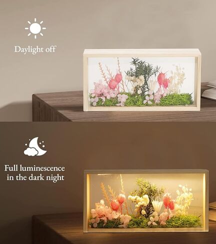 Shadow Box Frame Display Case with Led Light, Wooden Dried Flower Frame, 3D Picture Frame, Shadow Box Display Case Box for Memorabilia, Baby Items, Crafts, Tickets and Photos in Kuwait