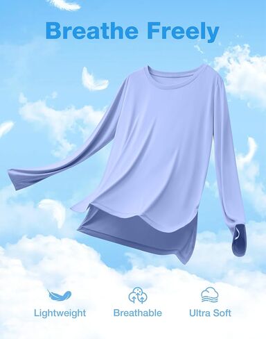 Usothfeel Women's Sun Shirts Upf 50+ Long Sleeve UV Protection Protection Tops Lightweight Dry SPF قميص في الهواء الطلق in Saudi Arabia