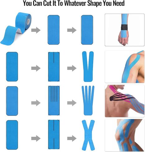 3 لفات 2 بوصة × 16 قدم شريط حركي قابل للتنفس مضاد للحساسية شريط رياضي مرن لمعصمي الكاحل والركبتين مرن للجري والتنس والسباحة وكرة القدم والأنشطة الرياضية شريط لتخفيف آلام العضلات باللون الأسود in Kuwait