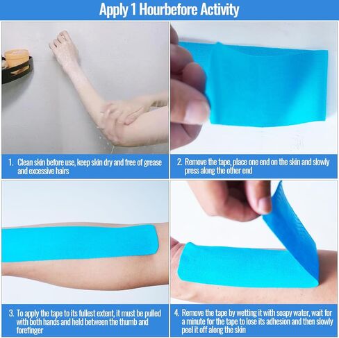 3 لفات 2 بوصة × 16 قدم شريط حركي قابل للتنفس مضاد للحساسية شريط رياضي مرن لمعصمي الكاحل والركبتين مرن للجري والتنس والسباحة وكرة القدم والأنشطة الرياضية شريط لتخفيف آلام العضلات باللون الأسود in Kuwait