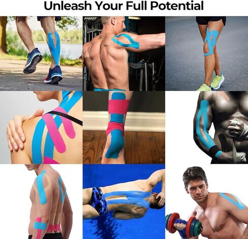 3 لفات 2 بوصة × 16 قدم شريط حركي قابل للتنفس مضاد للحساسية شريط رياضي مرن لمعصمي الكاحل والركبتين مرن للجري والتنس والسباحة وكرة القدم والأنشطة الرياضية شريط لتخفيف آلام العضلات باللون الأسود in Kuwait