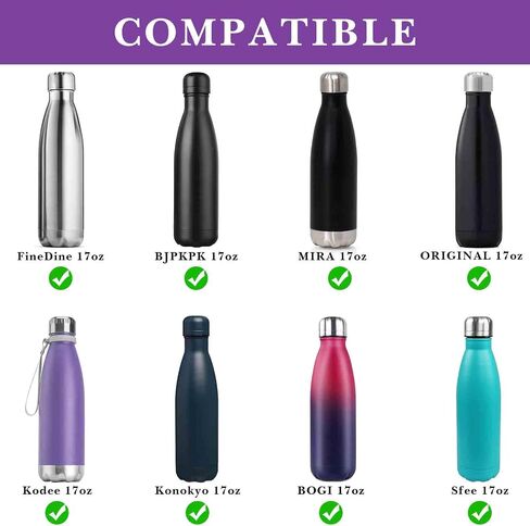 Linkidea 2 Pack Water Bottle Boot Compatible with S'well Original, BJPKPK, MIRA Cascade 17oz Cola Shaped Bottles, Silicone Bottle Boot Bottom Sleeve Cover Protector, Bottle Bumper (Purple) in Saudi Arabia
