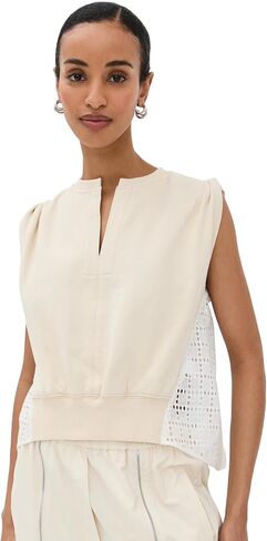 3.1 Phillip Lim Women's French Terry Top W Broderie Anglaise Combo in Saudi Arabia