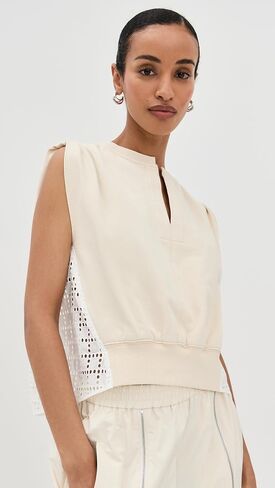 3.1 Phillip Lim Women's French Terry Top W Broderie Anglaise Combo in Saudi Arabia