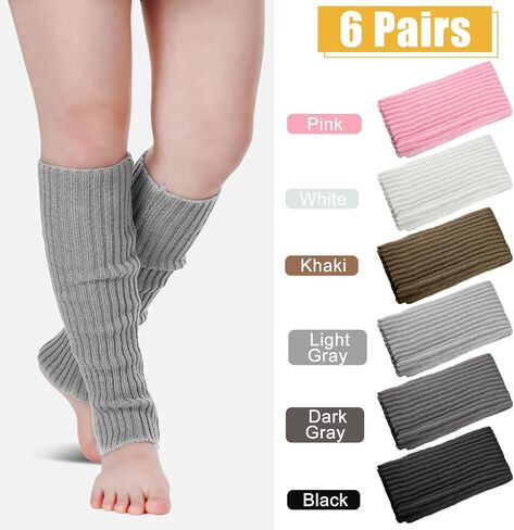 sintege 6 أزواج من كاواي الساق المتدفقة اليابانية على الطراز الياباني جوارب فضفاضة تدفئة الساق للفتيات نساء مدرسة لوليتا in Kuwait