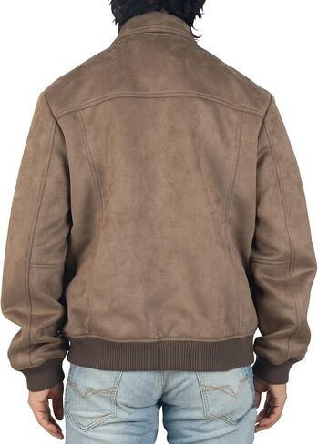 Alpine Swiss Blake Mens Vegan Suede Bomber Jacket Lightweight Slim Fit Casual Softshell Coat in Saudi Arabia