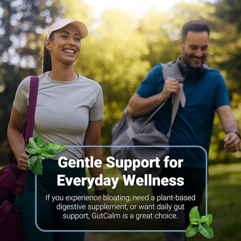 GUTCALM - إغاثة القولون العصبي - كبسولات زيت النعناع - الانتفاخ والغاز والإمساك وملحق الراحة الهضمية - 12/CT in Kuwait