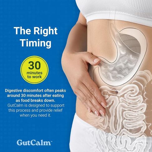 GUTCALM - إغاثة القولون العصبي - كبسولات زيت النعناع - الانتفاخ والغاز والإمساك وملحق الراحة الهضمية - 12/CT in Kuwait