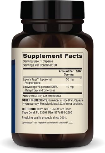 Dr. Mercola Liposomal Pregnenolone Plus DHEA, 30 Servings (30 Capsules), 50 mg Pregnenolone Per Serving, 10 mg DHEA Per Serving, Dietary Supplement, Non-GMO in Saudi Arabia