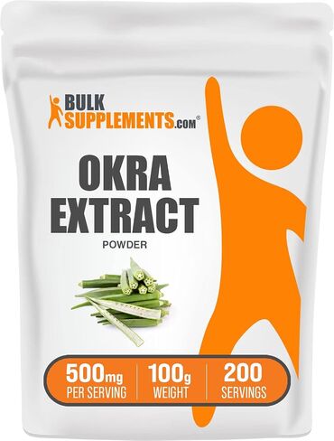 BulkSupplements.com Okra Extract Powder - Digestion Supplement - Bowel Movement Supplements (250 Grams - 8.8 oz) in Saudi Arabia