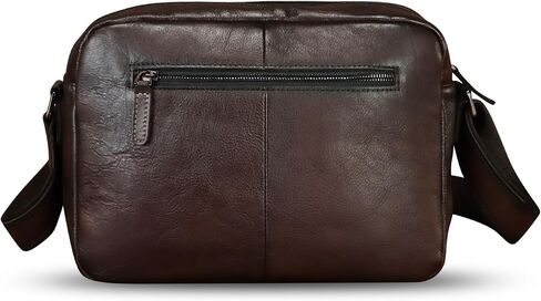 Genuine Leather Purse and Messenger Bag for Men Vintage Leather Shoulder Bag Briefcase Crossbody Satchel Bags with Strap in Saudi Arabia