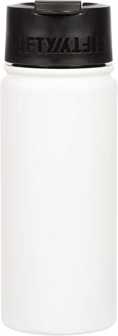 FIFTY/FIFTY 16oz, Double Wall Vacuum Insulated Café Water Bottle, Stainless Steel, Flip Cap w/ Wide Mouth, Cherry Red, 16oz/473ml, (V16003RD0) in Saudi Arabia