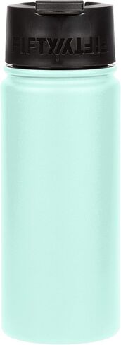 FIFTY/FIFTY 16oz, Double Wall Vacuum Insulated Café Water Bottle, Stainless Steel, Flip Cap w/ Wide Mouth, Cherry Red, 16oz/473ml, (V16003RD0) in Saudi Arabia