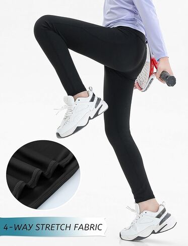 Girls' Active Leggings Kids Dance Running Yoga Pants Stretchy High Waist Tight Pants with Pockets 5-11Y in Kuwait