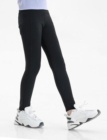 Girls' Active Leggings Kids Dance Running Yoga Pants Stretchy High Waist Tight Pants with Pockets 5-11Y in Kuwait