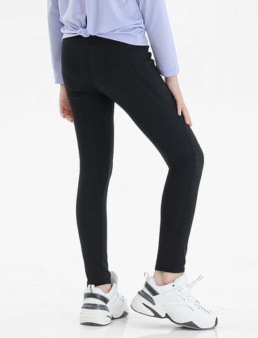 Girls' Active Leggings Kids Dance Running Yoga Pants Stretchy High Waist Tight Pants with Pockets 5-11Y in Kuwait