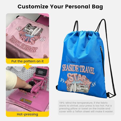 Vorspack Drawstring Backpack Water Resistant String Bag Sports Sackpack Gym Sack with Side Pocket for Men Women in Kuwait