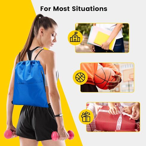 Vorspack Drawstring Backpack Water Resistant String Bag Sports Sackpack Gym Sack with Side Pocket for Men Women in Kuwait