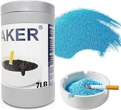 Ashtray Sand, Smokers Station Refill Sand 7Lb, Washable and reusable Silica Ash Tray Sand for Indoor and Outdoor Facilities (Black) in Kuwait