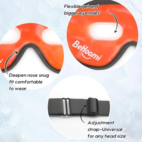 Cooling Eye Mask, Gel Eye Mask with Holes, Reusable Ice Mask, Cool Eye Ice Pack, Comfort Snug Fit, No Freeze, Cold Eye Compress for Home, Office, Relaxation, Morning Refreshment, Purple in Kuwait