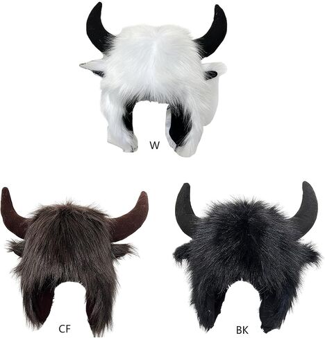 Winter Headwear with Cool Horns Suitable for Stage Shows Halloween Cosplay Stylish Furry Hat with Horns Headwear in Kuwait