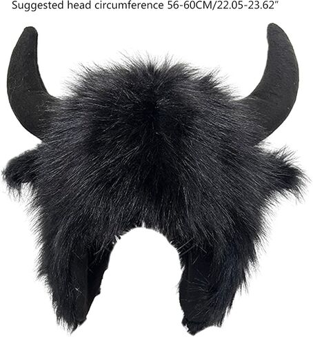 Winter Headwear with Cool Horns Suitable for Stage Shows Halloween Cosplay Stylish Furry Hat with Horns Headwear in Kuwait
