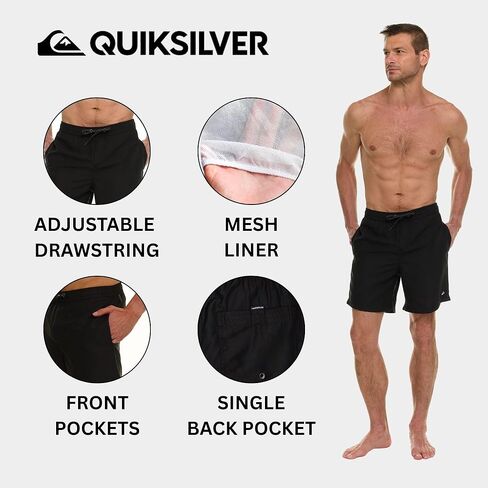 Quiksilver Swim Trunks for Men Big and Tall, Quick Dry Swim Board Shorts 10" in Saudi Arabia