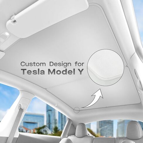 2024 سقف Sunshade Nonshade Non-SAG لنموذج Tesla Model y Glass Roof ، Sunshade قابلة للطي مع كيس تخزين ، عزل حراري الأشعة فوق البنفسجية يمنع فتحة السقف لعام 2021-2023 Tesla Model Y in Kuwait