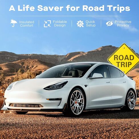 2024 سقف Sunshade Nonshade Non-SAG لنموذج Tesla Model y Glass Roof ، Sunshade قابلة للطي مع كيس تخزين ، عزل حراري الأشعة فوق البنفسجية يمنع فتحة السقف لعام 2021-2023 Tesla Model Y in Kuwait