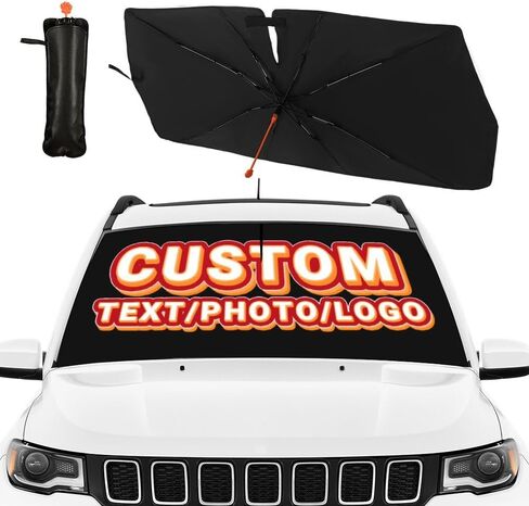 Car Windshield Sun Shade Umbrella, Black Eyes Windshield Sunshades with 360° Rotation Bendable Handle, Foldable Automotive Windshield Shades, Full Cover Sun Shade for Most Vehicles in Saudi Arabia