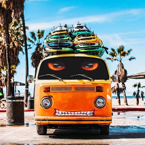 Car Windshield Sun Shade Umbrella, Black Eyes Windshield Sunshades with 360° Rotation Bendable Handle, Foldable Automotive Windshield Shades, Full Cover Sun Shade for Most Vehicles in Saudi Arabia