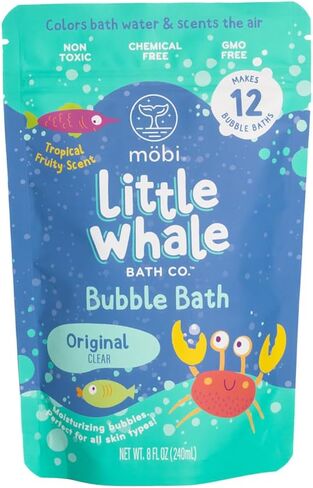 Mobi Little Whale Bubble Bath - Makes 12 Bubble Baths, Moisturizing Bubbles, for All Skin Types, Non Toxic, Chemical Free, GMO Free - 8 Fl Oz in Kuwait