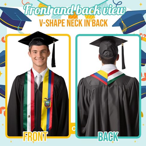 تخرج العلم المختلط سرق Sash Flag Graduation Sash للتخرج الدولي 72 "طويل in Kuwait