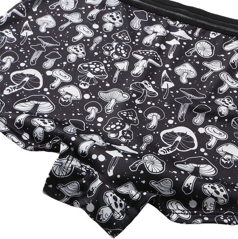 Morvia 3pcs Women Gothic Halloween Skulls Print Contrast Binding Boyshorts Underwear Elastic Waist Intimates Panties in Saudi Arabia