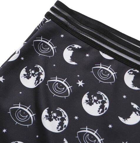 Morvia 3pcs Women Gothic Halloween Skulls Print Contrast Binding Boyshorts Underwear Elastic Waist Intimates Panties in Saudi Arabia