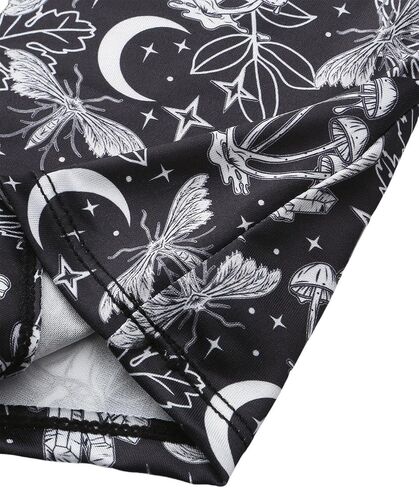 Morvia 3pcs Women Gothic Halloween Skulls Print Contrast Binding Boyshorts Underwear Elastic Waist Intimates Panties in Saudi Arabia