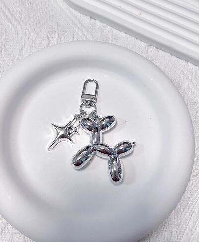 LAEKOU Cute Star Balloon Dog Keychain, Y2K Bag Charms Keychains Accessories for Women, Aesthetic Key Chain in Saudi Arabia