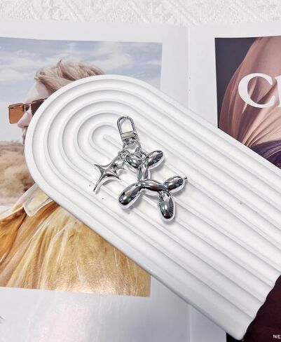 LAEKOU Cute Star Balloon Dog Keychain, Y2K Bag Charms Keychains Accessories for Women, Aesthetic Key Chain in Saudi Arabia
