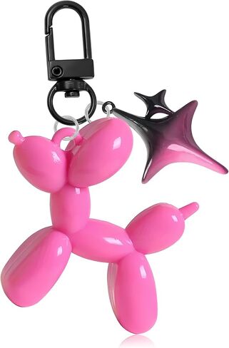 LAEKOU Cute Star Balloon Dog Keychain, Y2K Bag Charms Keychains Accessories for Women, Aesthetic Key Chain in Saudi Arabia