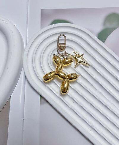LAEKOU Cute Star Balloon Dog Keychain, Y2K Bag Charms Keychains Accessories for Women, Aesthetic Key Chain in Kuwait