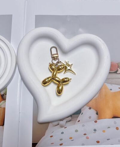 LAEKOU Cute Star Balloon Dog Keychain, Y2K Bag Charms Keychains Accessories for Women, Aesthetic Key Chain in Kuwait