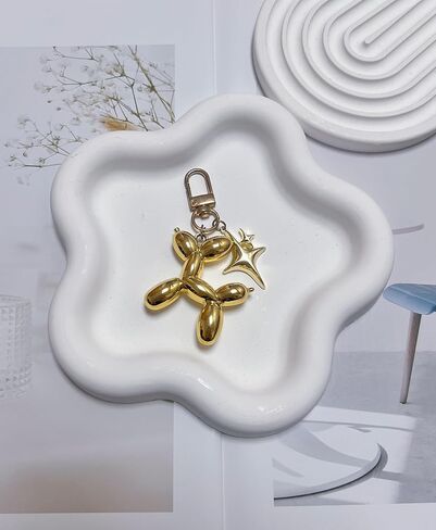 LAEKOU Cute Star Balloon Dog Keychain, Y2K Bag Charms Keychains Accessories for Women, Aesthetic Key Chain in Kuwait