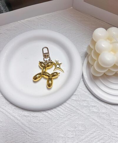 LAEKOU Cute Star Balloon Dog Keychain, Y2K Bag Charms Keychains Accessories for Women, Aesthetic Key Chain in Kuwait