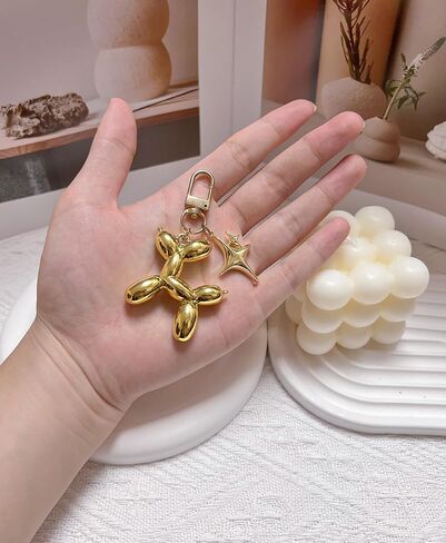 LAEKOU Cute Star Balloon Dog Keychain, Y2K Bag Charms Keychains Accessories for Women, Aesthetic Key Chain in Kuwait
