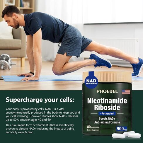 New Supplement Nicotinamide Riboside Resveratrol-900mg, Supplement for Men and Women(80 Capsules) in Saudi Arabia